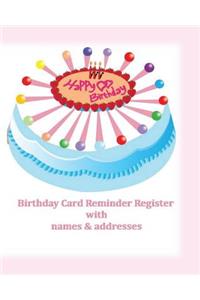 Birthday Card Reminder Register with names & addresses