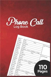 Phone Call Log Book
