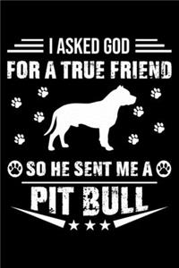 I Asked God For A True Friend So He Sent Me A Pit bull