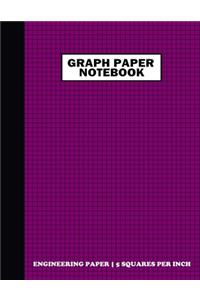 Graph Paper Notebook. Engineering Paper-5 Squares Per Inch
