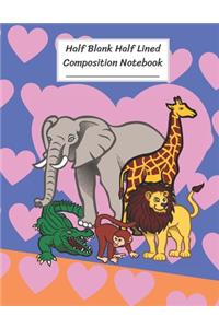 Half Blank Half Lined Composition Notebook