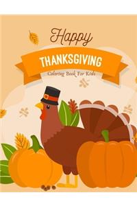 Happy Thanks Giving Coloring Book For Kids