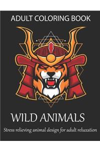 Adult coloring book wild animals stress relieving animal design for adult reluxation