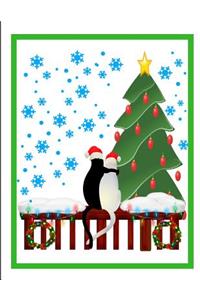 Merry Christmas Cats Tree Snow Journal 150 Page College Ruled Pages 8.5 X 11