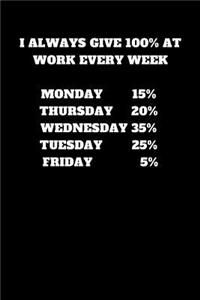 I Always Give 100% at Work Every Week