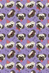 Bullet Journal Notebook Funny Pugs Pattern 3