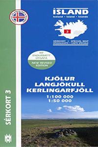 Island Serkort 03 Kjolur - Langjokull - Kerlingarfjoll 1 : 100 000 / 1 : 50 000