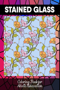 Stained glass coloring book for adults relaxation