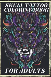 Skull Tattoo Coloring Book For Adults