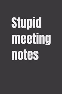 Stupid meeting notes