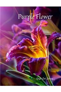 Purple Flower Large Dot Journal