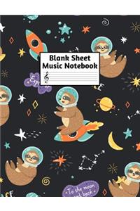 Blank Sheet Music Notebook: Easy Blank Staff Manuscript Book Large 8.5 X 11 Inches Musician Paper Wide 12 Staves Per Page for Piano, Flute, Violin, Guitar, Trumpet, Drums, Cell