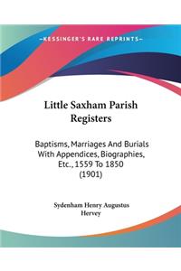 Little Saxham Parish Registers