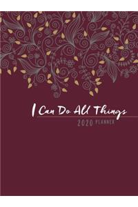 2020 16 Month Weekly Planner: I Can Do All Things (Faux Ziparound)