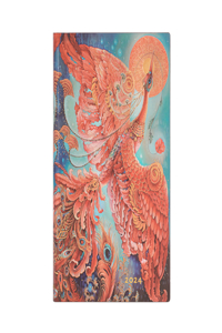 Paperblanks French 2024 DP Firebird Birds of Happiness 12-Month Flexi Maxi Horizontal 176 Pg 100 GSM
