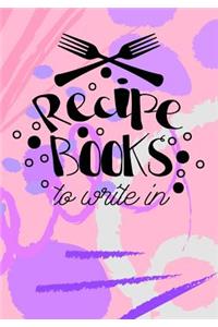 Recipe Books to Write in