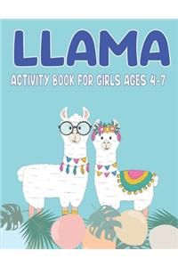 Llama Activity Book for Girls Ages 4-7