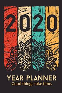 2020 Year Planner & Monthly Planner, All in one, Large A4( 8.5x11), California style Cover