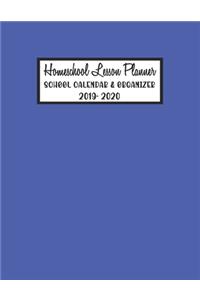 Homeschool Lesson Planner School Calendar & Organizer 2019-2020