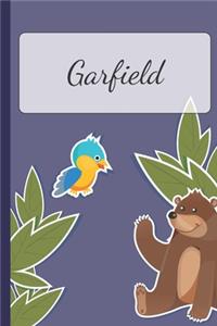 Garfield: Personalized Notebooks - Sketchbook for Kids with Name Tag - Drawing for Beginners with 110 Dot Grid Pages - 6x9 / A5 size Name Notebook - Perfect a