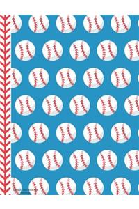 Baseball - Red White Blue Notebook - College Ruled