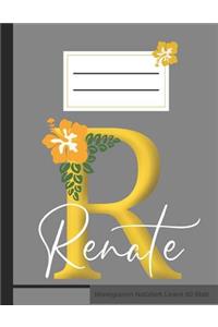R Renate Monogramm Notizheft Liniert 60 Blatt