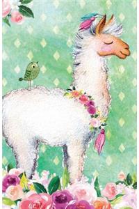 Journal Notebook For Animal Lovers Llama In Flowers