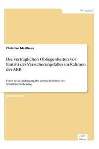 vertraglichen Obliegenheiten vor Eintritt des Versicherungsfalles im Rahmen der AKB