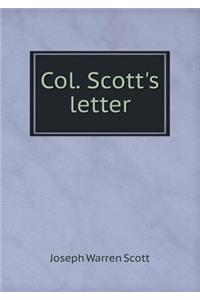 Col. Scott's letter