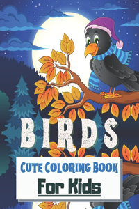 Birds Cute Coloring Book for kids