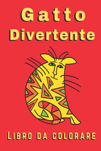 Gatto divertente Libro da colorare