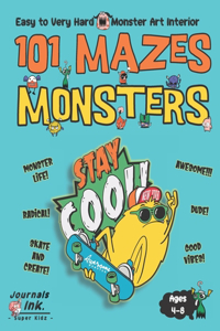 Monster Maze Book for Kids Ages 4-8