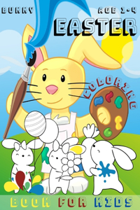 Easter Bunny Coloring Book For Kids Ages 1-4