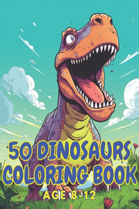 50 dinosaurs coloring book