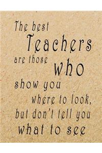 The Best Teachers Are Those Who Show You Where To Look, But Don't Tell You What To See