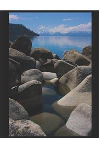 Beautiful Serene Scenic Rocks and Water on Lake Tahoe Notebook