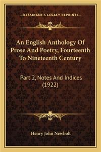 English Anthology of Prose and Poetry, Fourteenth to Nineteenth Century