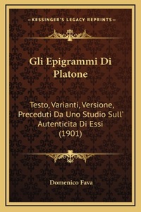 Gli Epigrammi Di Platone