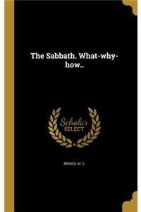 Sabbath. What-why-how..