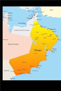 Map of Oman Journal: 150 Page Lined Notebook/Diary