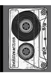 Vintage Retro Mixtape Old School 80s Blank Cassette Composition Notebook