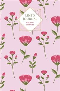 Pink Floral Lined Journal