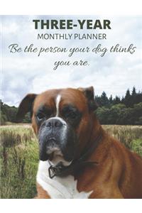 Three Year Monthly Planner Starting 2020 Agenda with Weekly Plan Space - Best Gift For Boxer Dog Owner - Funny Appointment Book for 2021 & 2022