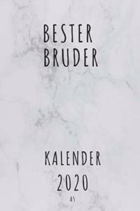 BESTER Bruder KALENDER 2020: Cooles Geschenk für einen Bruder - Kalender Geschenkidee für das Jahr 2020 im White Design - mit zusätzlicher Jahresübersicht und Kontaktliste - Per