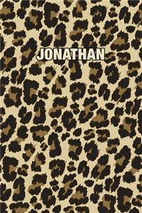 Jonathan: Personalized Notebook - Leopard Print (Animal Pattern). Blank College Ruled (Lined) Journal for Notes, Journaling, Diary Writing. Wildlife Theme Des