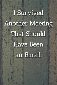I Survived Another Meeting That Should Have Been an Email. Notebook