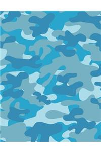 Camouflage Blue Notebook - 4x4 Graph Paper