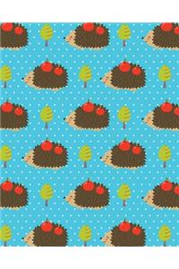 Journal Notebook Cute Hedgehogs With Apples Pattern 1