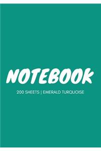 Notebook 200 Sheets: Emerald Turquoise: Notebook 7 X 10: Notebook 400 Pages