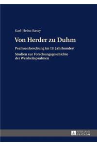 Von Herder zu Duhm